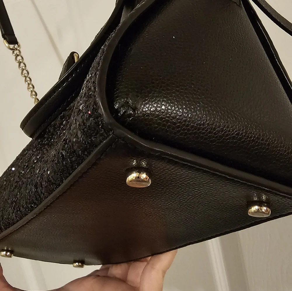 Kate Spade EUC Laurel Way Glitter Mini Riley Crossbody - Black